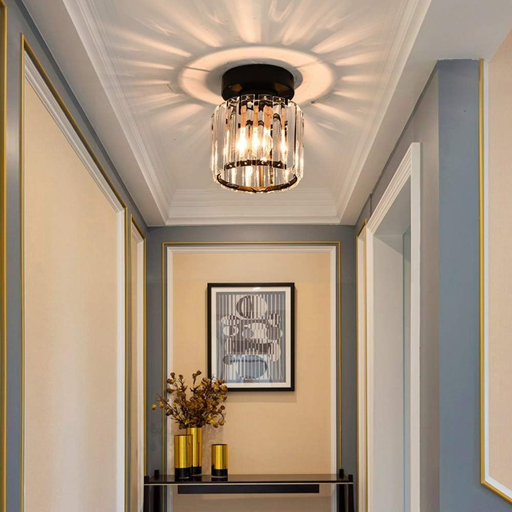Emeja | Kristallen Plafondlamp – Messing Bevestiging & Compact Ontwerp