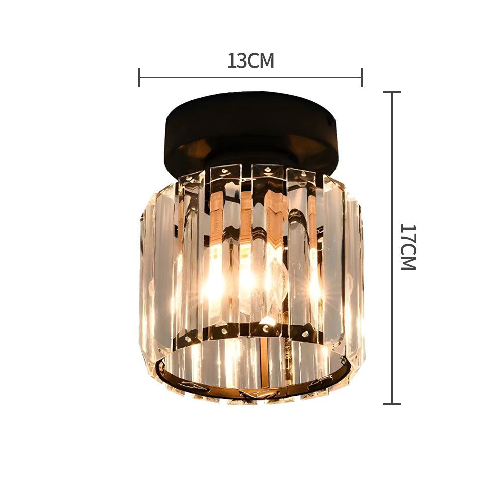 Emeja | Kristallen Plafondlamp – Messing Bevestiging & Compact Ontwerp