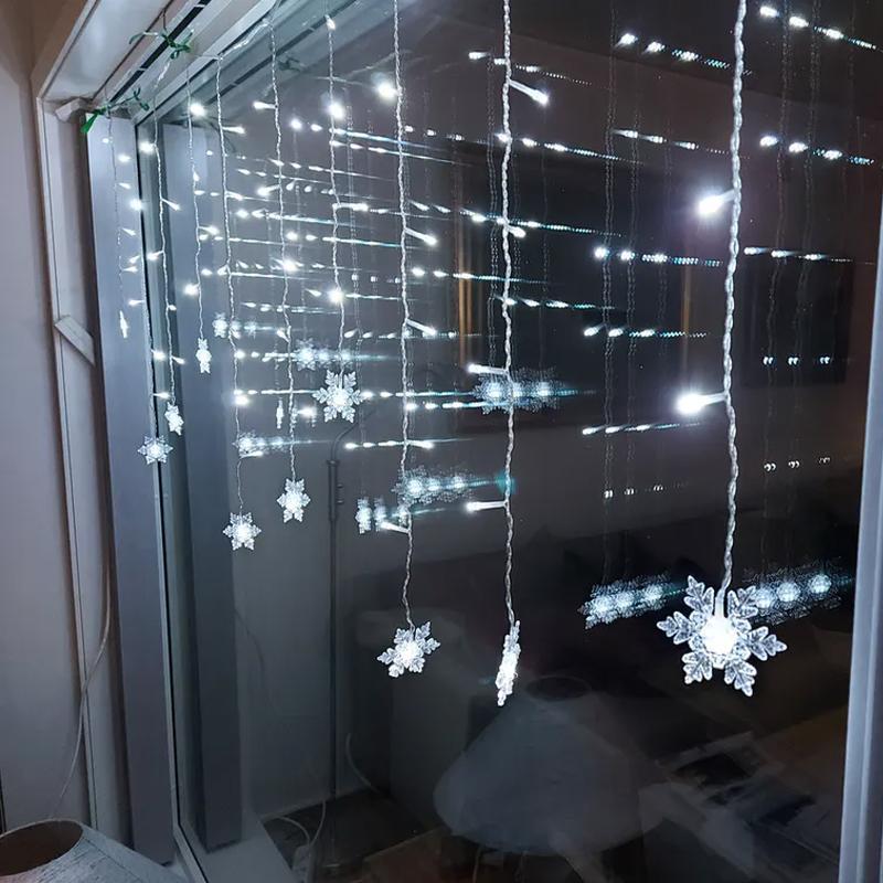 Emeja | LED Gordijnverlichting met Sneeuwvlok | Binnen & Buiten