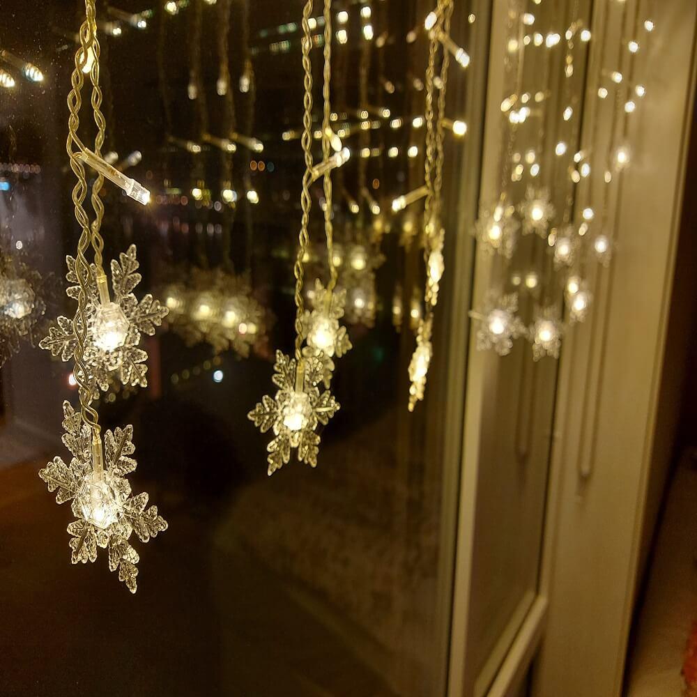 Emeja | LED Gordijnverlichting met Sneeuwvlok | Binnen & Buiten