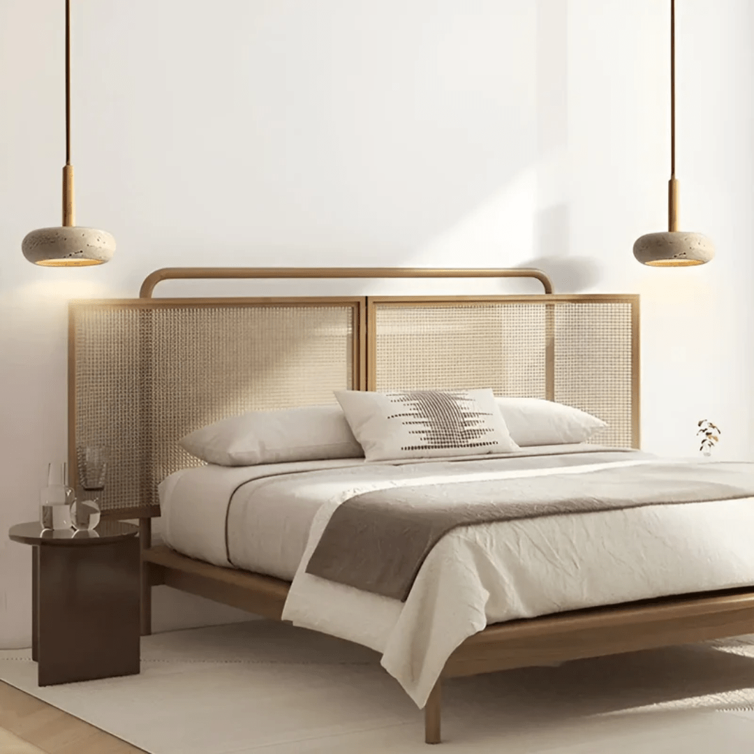 Emeja | LED Retro Plafondlamp van Hout & Steen voor een Rustgevende Sfeer