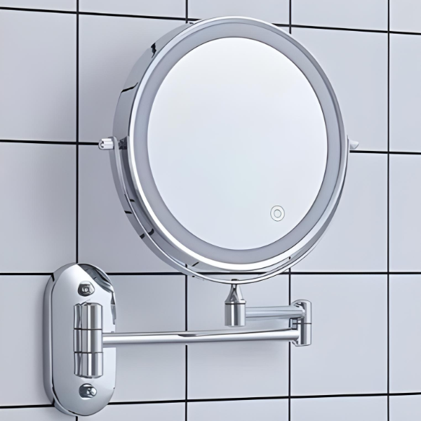 Emeja LED Vergrotende Spiegel | Oplaadbaar | Cosmetica & Badkamer | Chroom Zilver