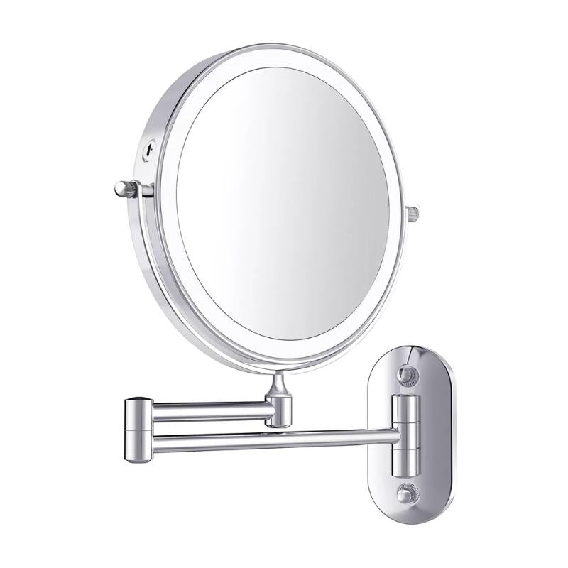 Emeja LED Vergrotende Spiegel | Oplaadbaar | Cosmetica & Badkamer | Chroom Zilver