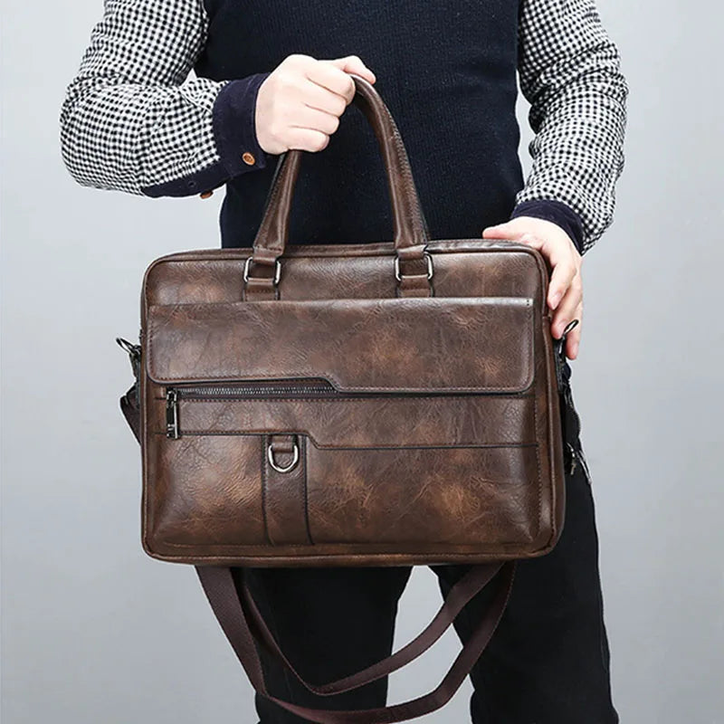 Emeja | Leren Laptoptas voor Mannen - Gestructureerd Ontwerp