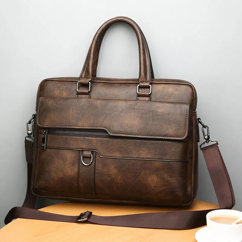 Emeja | Leren Laptoptas voor Mannen - Gestructureerd Ontwerp