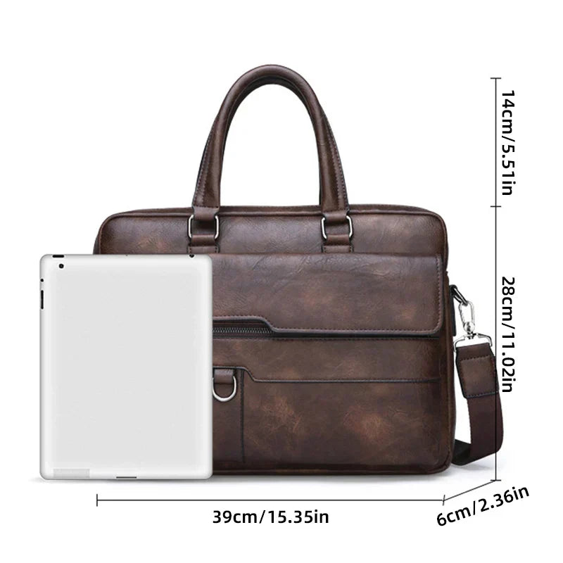 Emeja | Leren Laptoptas voor Mannen - Gestructureerd Ontwerp