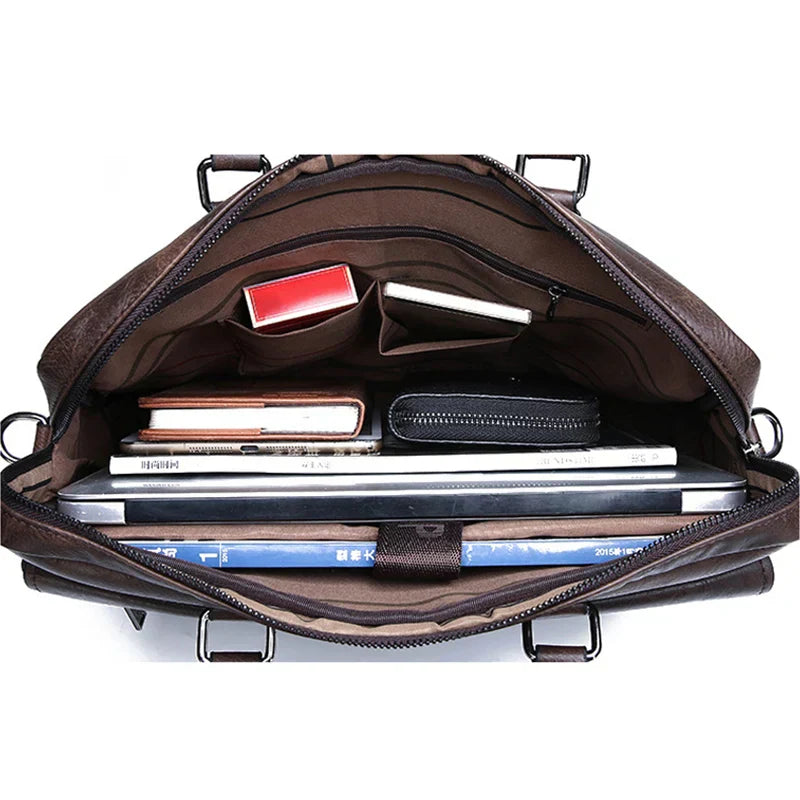 Emeja | Leren Laptoptas voor Mannen - Gestructureerd Ontwerp