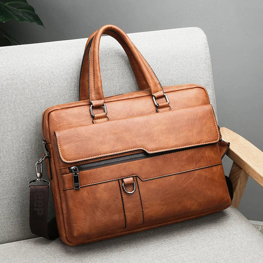 Emeja | Leren Laptoptas voor Mannen - Gestructureerd Ontwerp