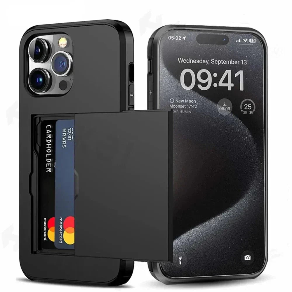 Emeja | LuxShield iPhone Hoes met Kaarthouder | Slank Ontwerp | Kaartopslag | Bescherming & Stijl