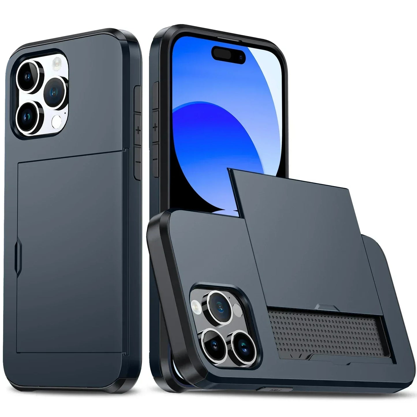 Emeja | LuxShield iPhone Hoes met Kaarthouder | Slank Ontwerp | Kaartopslag | Bescherming & Stijl