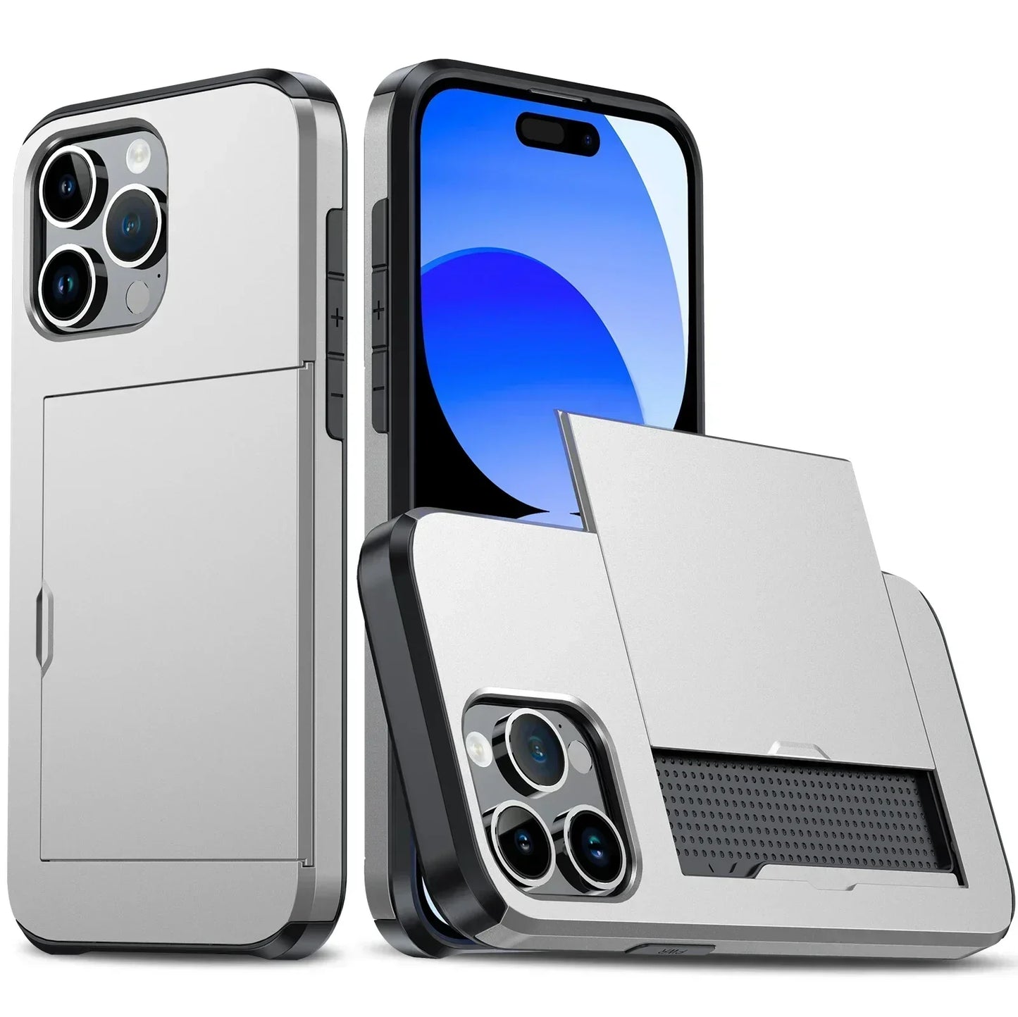 Emeja | LuxShield iPhone Hoes met Kaarthouder | Slank Ontwerp | Kaartopslag | Bescherming & Stijl