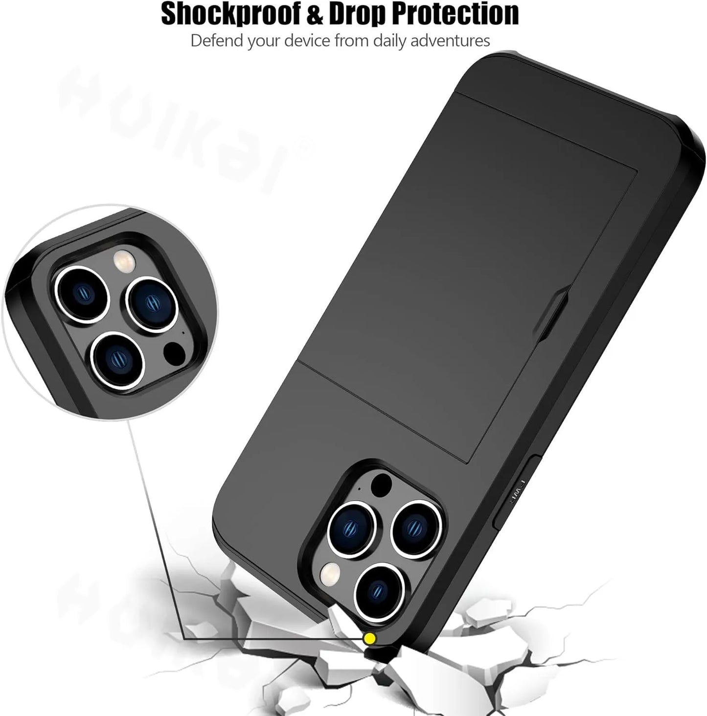Emeja | LuxShield iPhone Hoes met Kaarthouder | Slank Ontwerp | Kaartopslag | Bescherming & Stijl