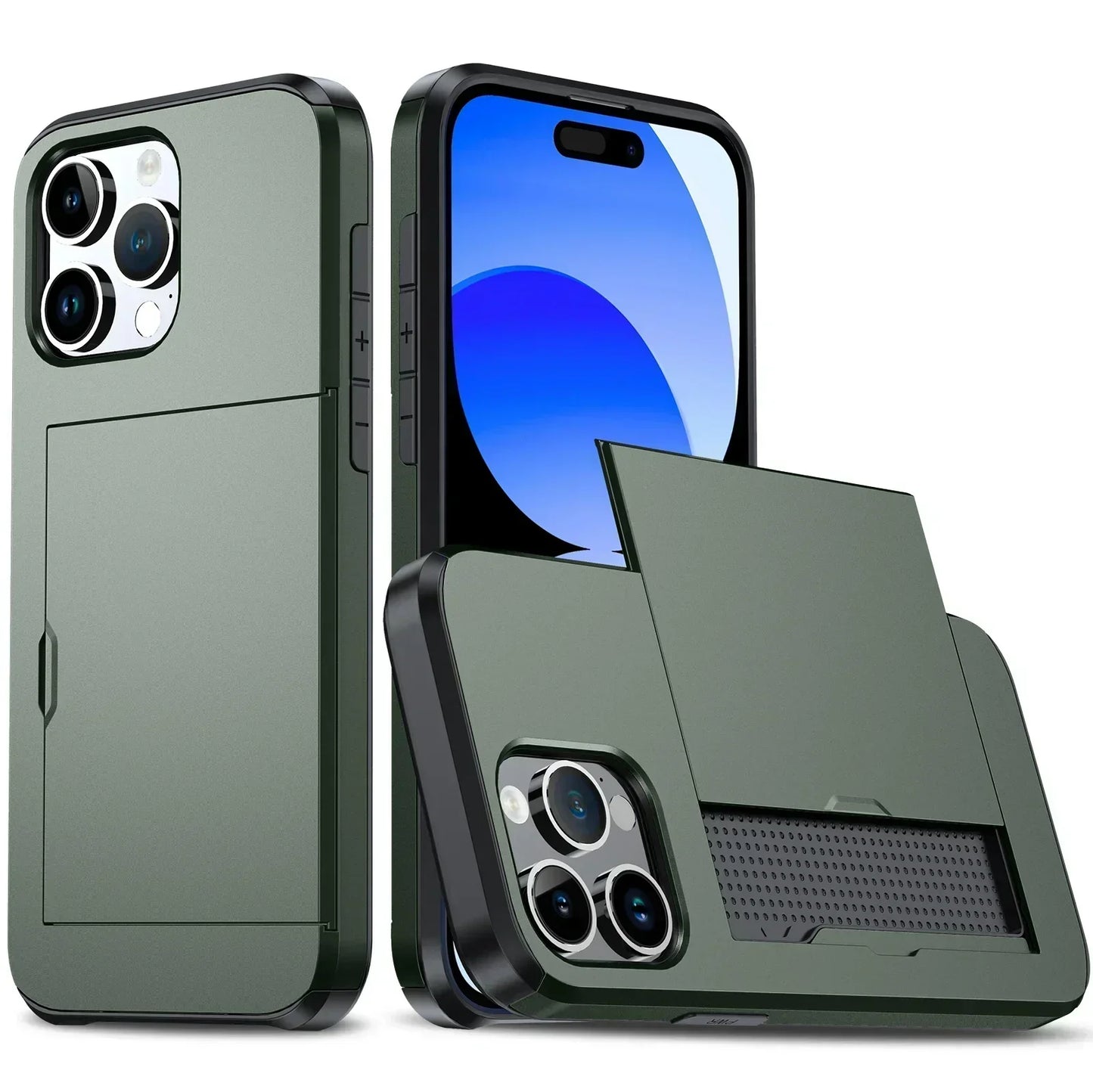 Emeja | LuxShield iPhone Hoes met Kaarthouder | Slank Ontwerp | Kaartopslag | Bescherming & Stijl