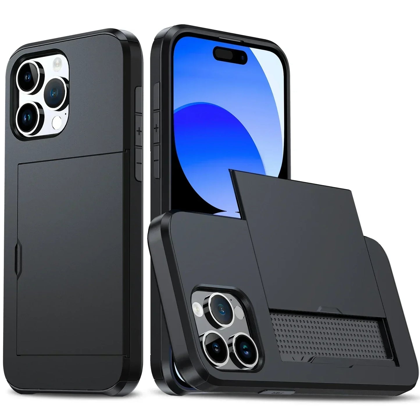 Emeja | LuxShield iPhone Hoes met Kaarthouder | Slank Ontwerp | Kaartopslag | Bescherming & Stijl