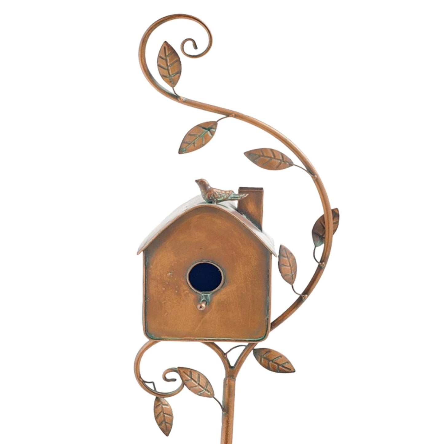 Emeja | Metaal Kunst Vogelhuis op Tuinstok - FeatherNest