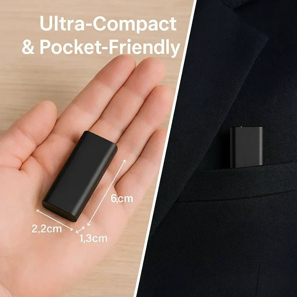 Emeja | Miniatuur Voice Recorder – Klein, Discreet en Krachtig Audio-opnameapparaat | Perfect voor Stille Opnames en Spraakactivatie