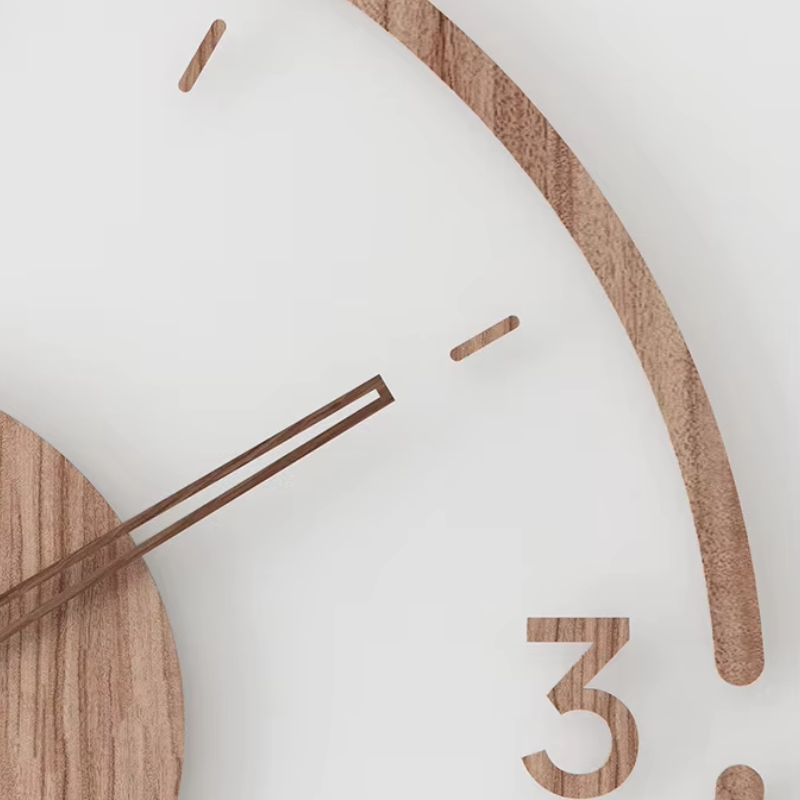 Emeja | Moderne Wandklok in Hout – Minimalistisch en Elegant Ontwerp voor de Woonkamer