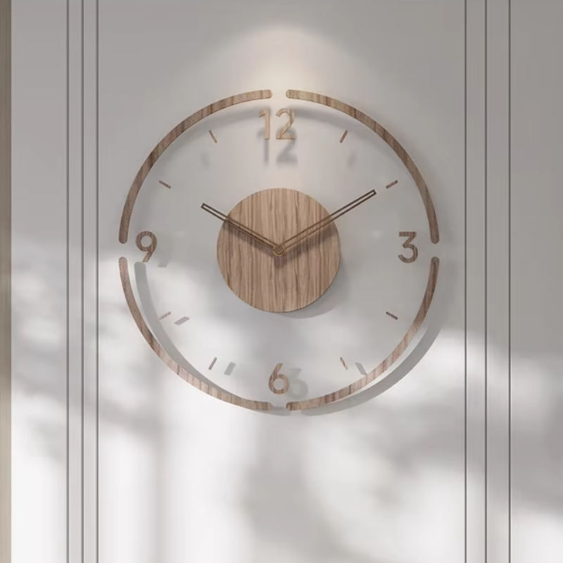 Emeja | Moderne Wandklok in Hout – Minimalistisch en Elegant Ontwerp voor de Woonkamer