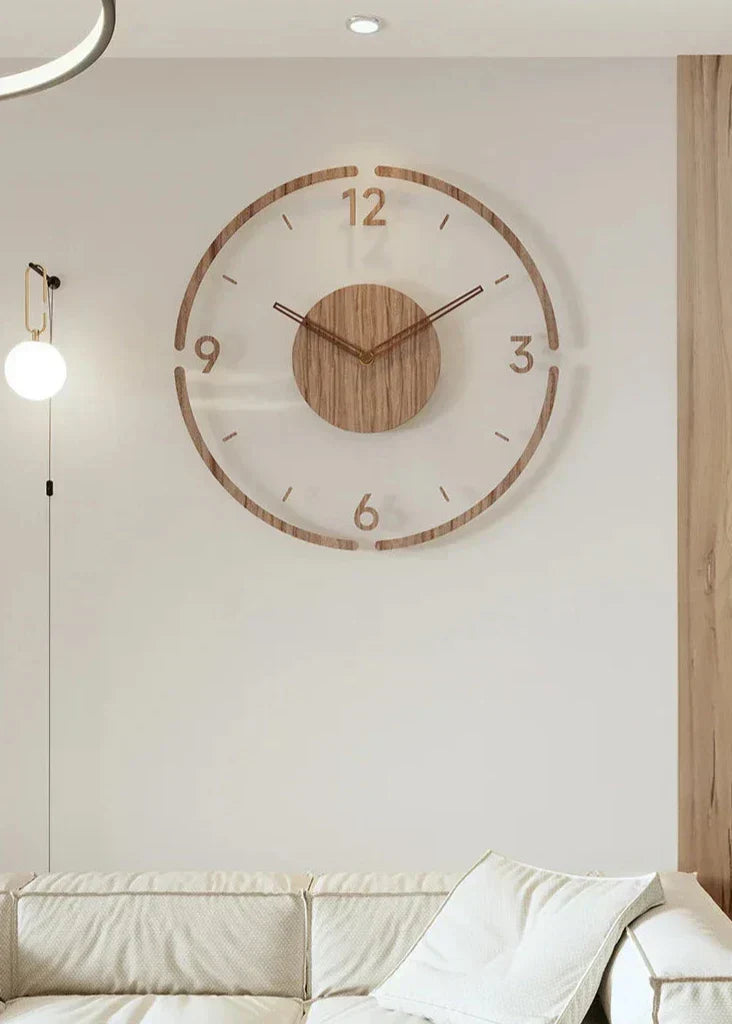 Emeja | Moderne Wandklok in Hout – Minimalistisch en Elegant Ontwerp voor de Woonkamer