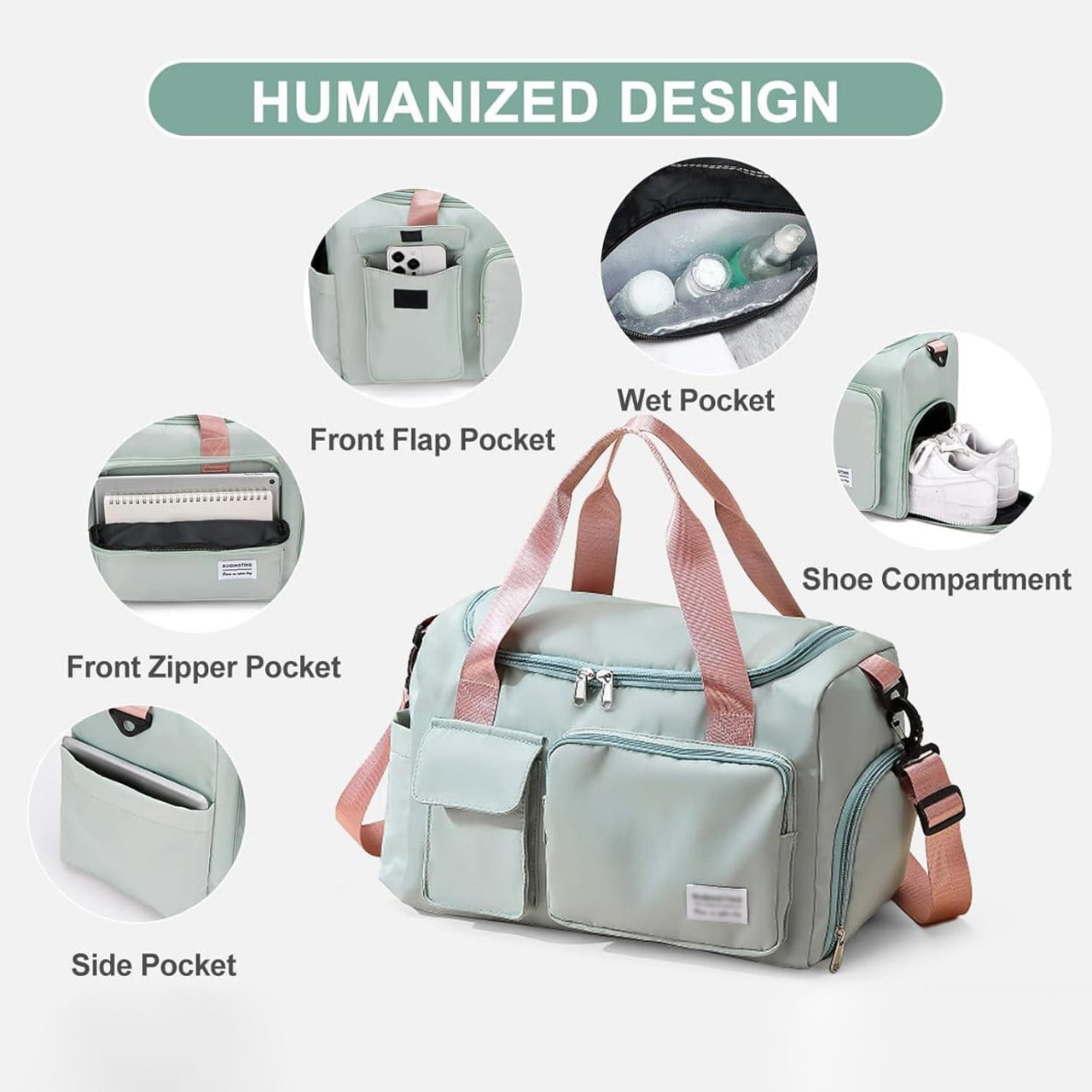 Emeja | Multi-Pocket Reisbagage, Sport- en Gymtas met Gescheiden Schoencompartiment