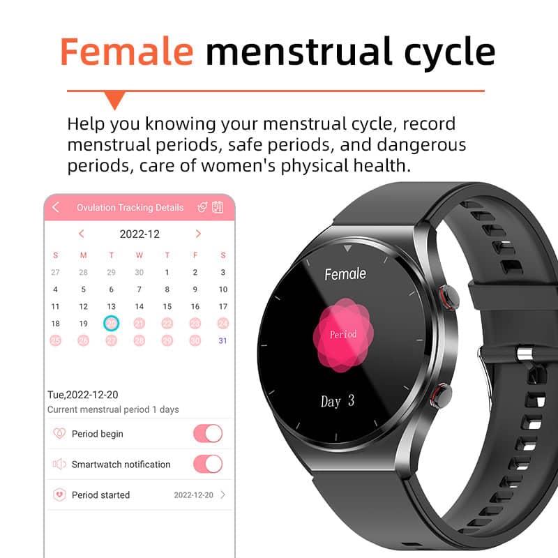 Emeja | One-Click Bloedglucose Bloeddruk EKG/HRV Hartmonitoring SuGa Pro Gezondheids Smartwatch