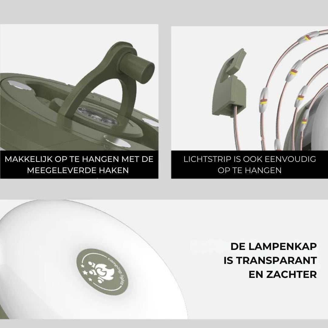 Emeja | Oplaadbare Waterdichte Hanglamp met Lichtstrips