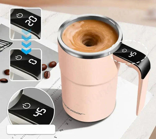 Emeja | Oplaadbare Zelfroerende Koffiemok – Draagbare Elektrische RVS Mixer met Magnetische Rotatie voor Moeiteloos Brouwen
