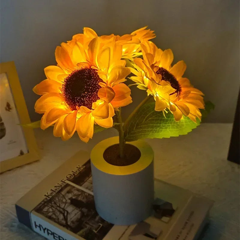 Emeja | Oplaadbare Zonnebloem Nachtlamp