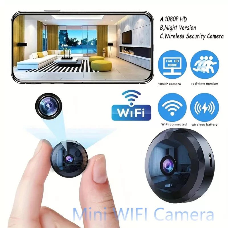 Emeja | OPTIGUARD – Magnetische Mini WiFi Camera 1080P HD met Nachtzicht & Bewegingsdetectie