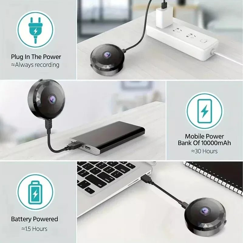 Emeja | OPTIGUARD – Magnetische Mini WiFi Camera 1080P HD met Nachtzicht & Bewegingsdetectie
