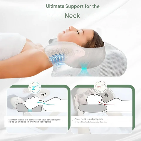 Emeja | Orthopedisch Kussen | Ergonomische Ondersteuning voor Nek en Rug | Geheugenfoam