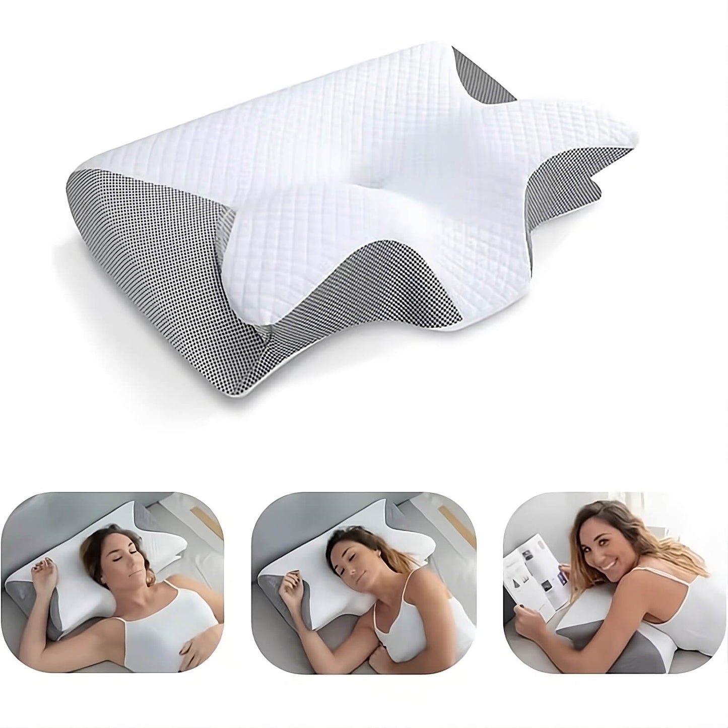 Emeja | Orthopedisch Kussen | Ergonomische Ondersteuning voor Nek en Rug | Geheugenfoam