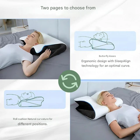 Emeja | Orthopedisch Kussen | Ergonomische Ondersteuning voor Nek en Rug | Geheugenfoam