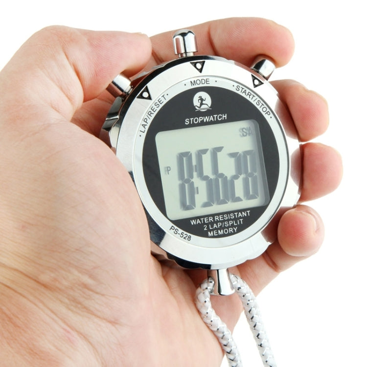 Emeja | PS528 Metalen Stopwatch Professionele Chronograaf Handheld Digitale LCD Sport Teller Timer met Band