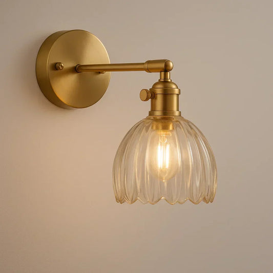 Emeja | Retro Wandlamp met Tulp Glas Shade | Vintage Stijl