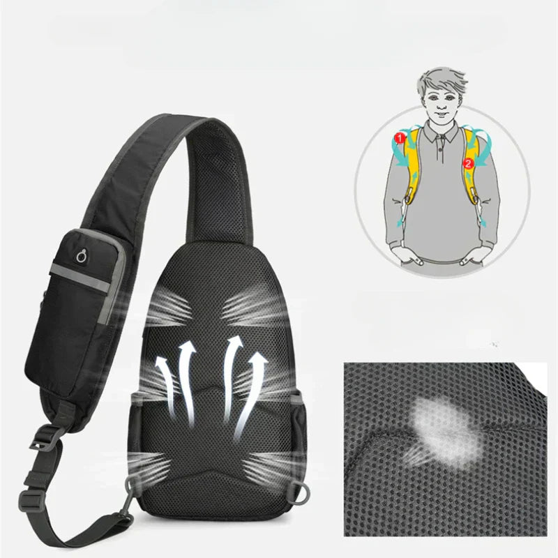 Emeja | SecurePack | Diefstalbestendige Waterdichte Schouderrugzak met Meerdere Vakken – Lichtgewicht Crossbody Reisbag