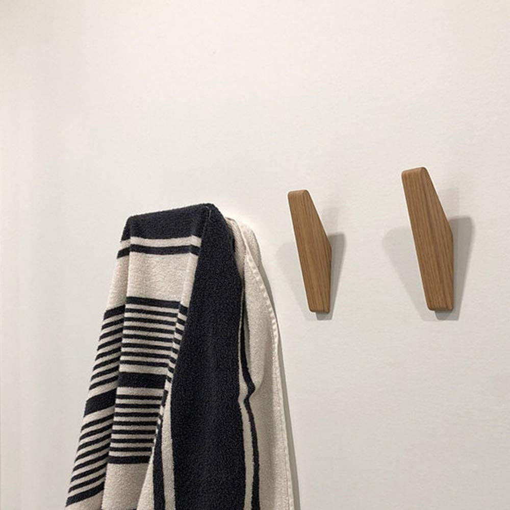 Emeja | Set van Wandhaken Nordhaak – 6 Minimalistische Houten Kledinghaken van Massief Hout