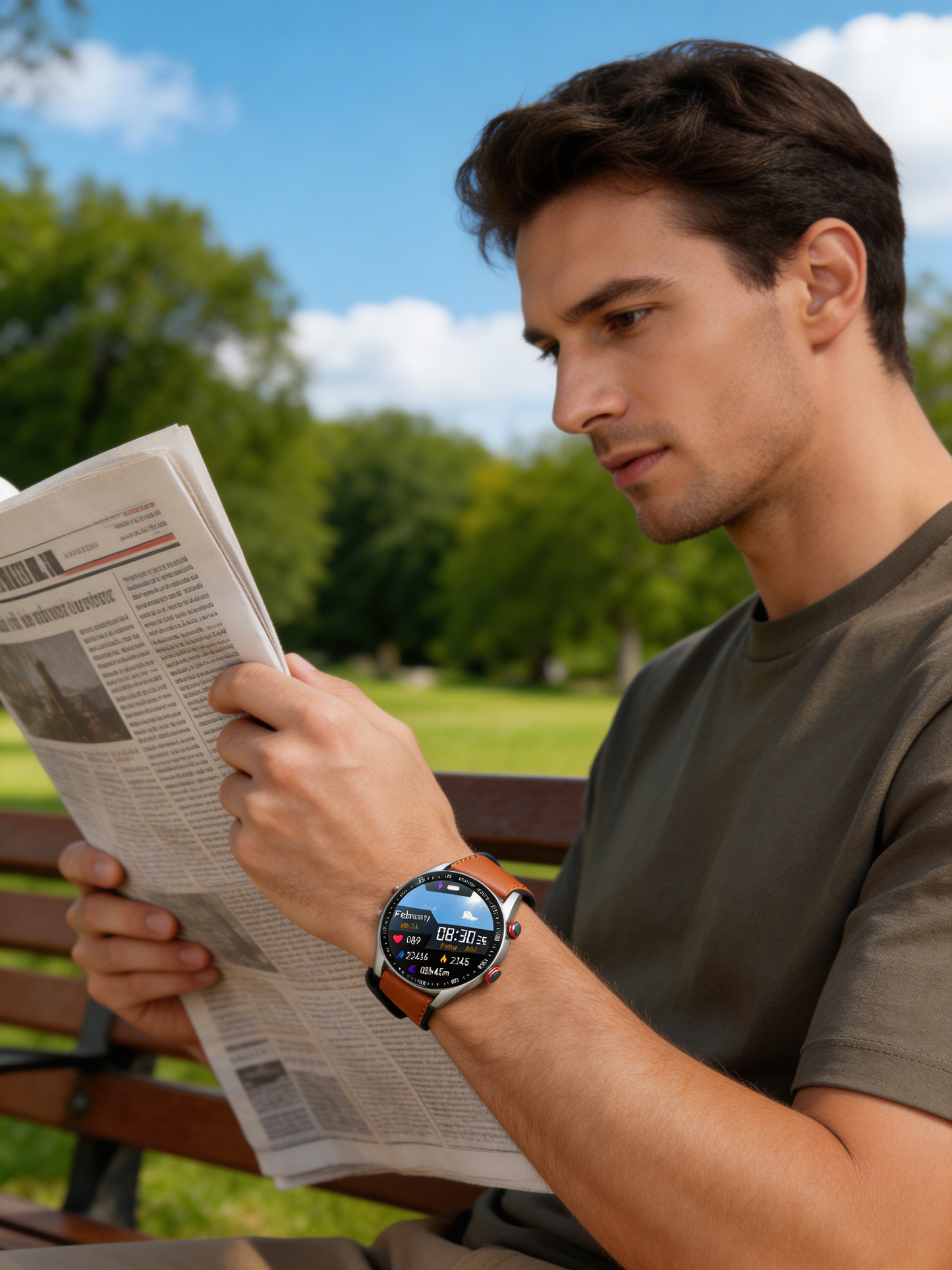 Emeja | Slimme Horloge voor Mannen met Bluetooth Oproepen & Gezondheidsmonitoring