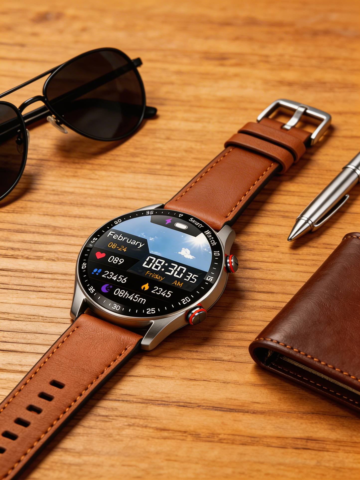 Emeja | Slimme Horloge voor Mannen met Bluetooth Oproepen & Gezondheidsmonitoring