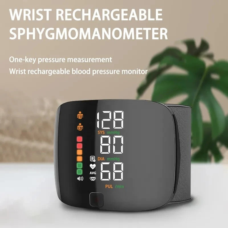 Emeja | Slimme Polsbloeddrukmeter – Elektronische Draagbare Sphygmomanometer met Stemwaarschuwingen