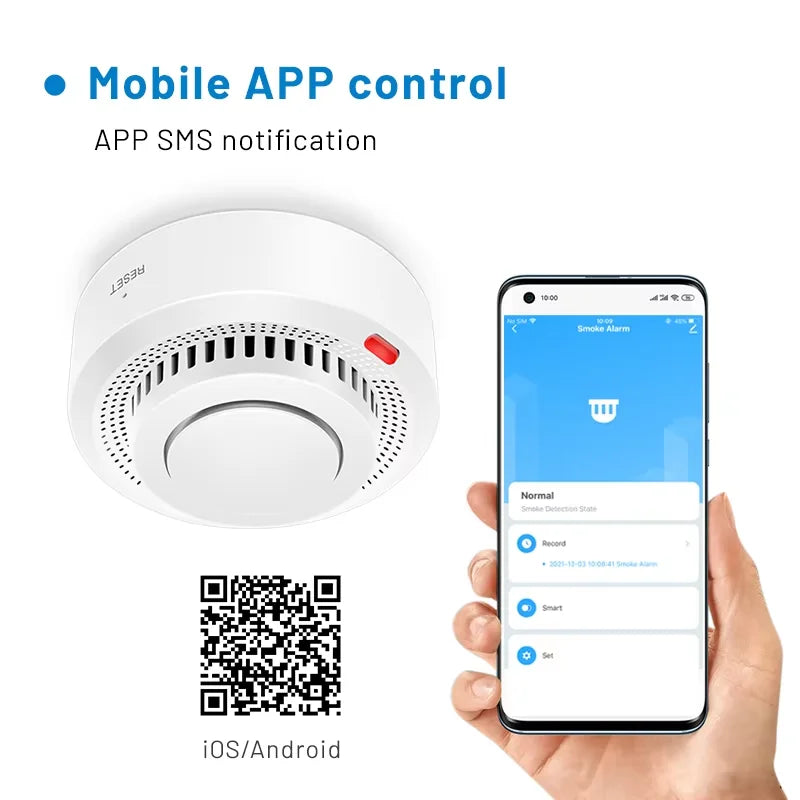 Emeja | Slimme WiFi Rookmelder Brandalarm 85dB – SafeSense