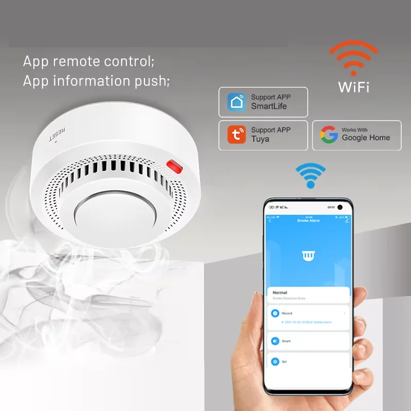 Emeja | Slimme WiFi Rookmelder Brandalarm 85dB – SafeSense