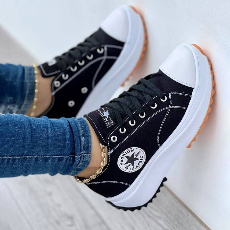 Emeja Sneaker Dames Dikke Zool Veters