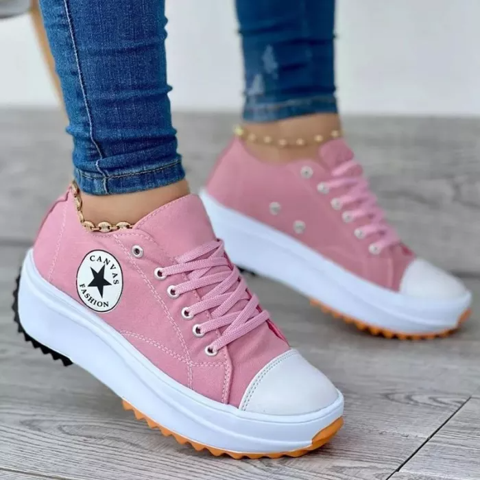 Emeja Sneaker Dames Dikke Zool Veters
