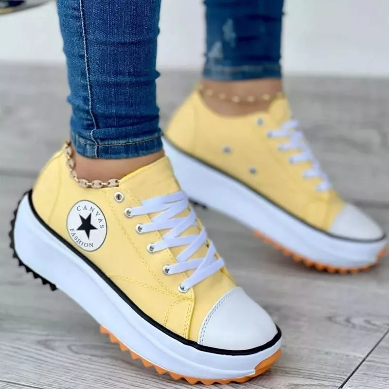 Emeja Sneaker Dames Dikke Zool Veters