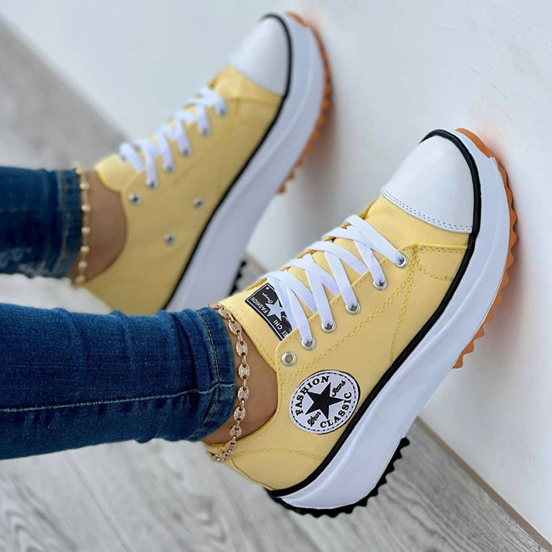Emeja Sneaker Dames Dikke Zool Veters