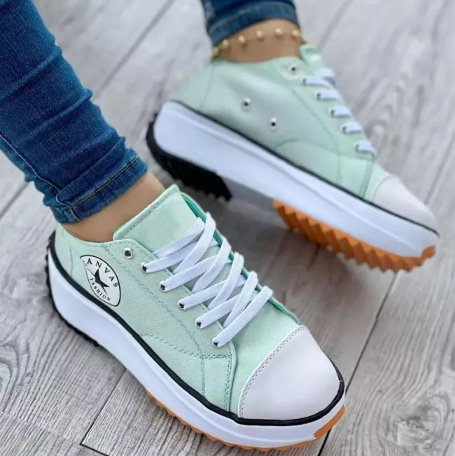 Emeja Sneaker Dames Dikke Zool Veters
