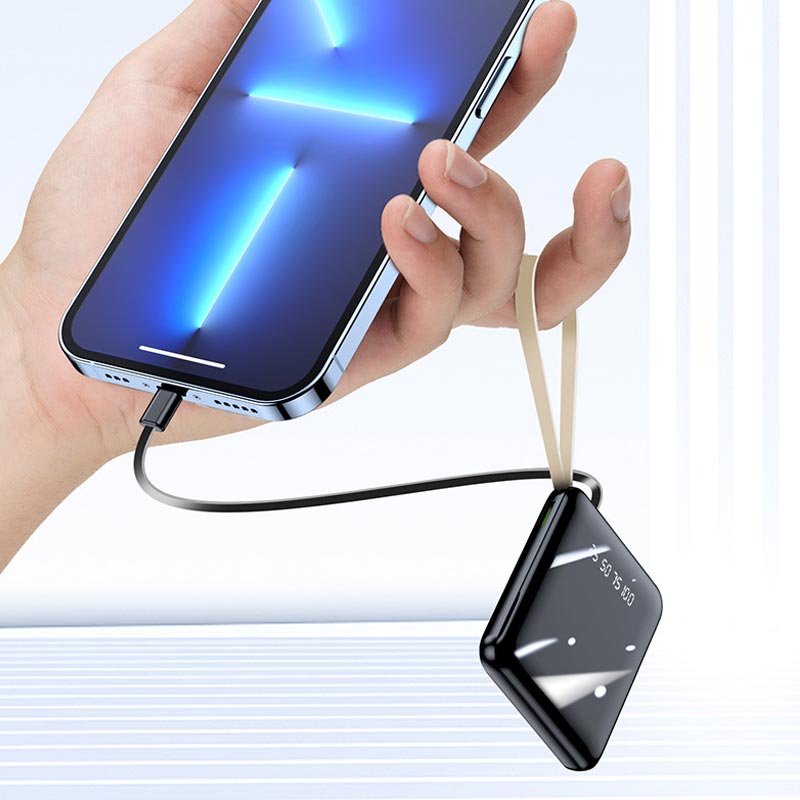 Emeja | Snelle Oplading 20000mAh Mini Powerbank met Geïntegreerde Kabels