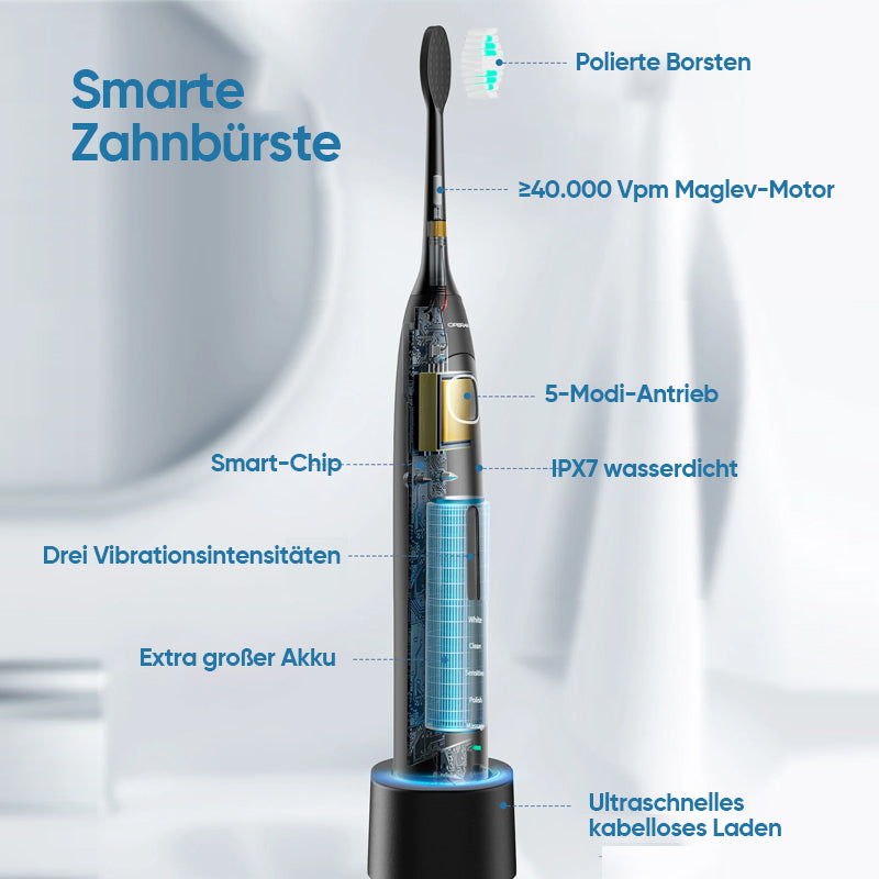 Emeja | Sonic Elektrische Tandenborstel | 6 Modi & IPX7 Waterdicht | Wit, Zwart, Roze