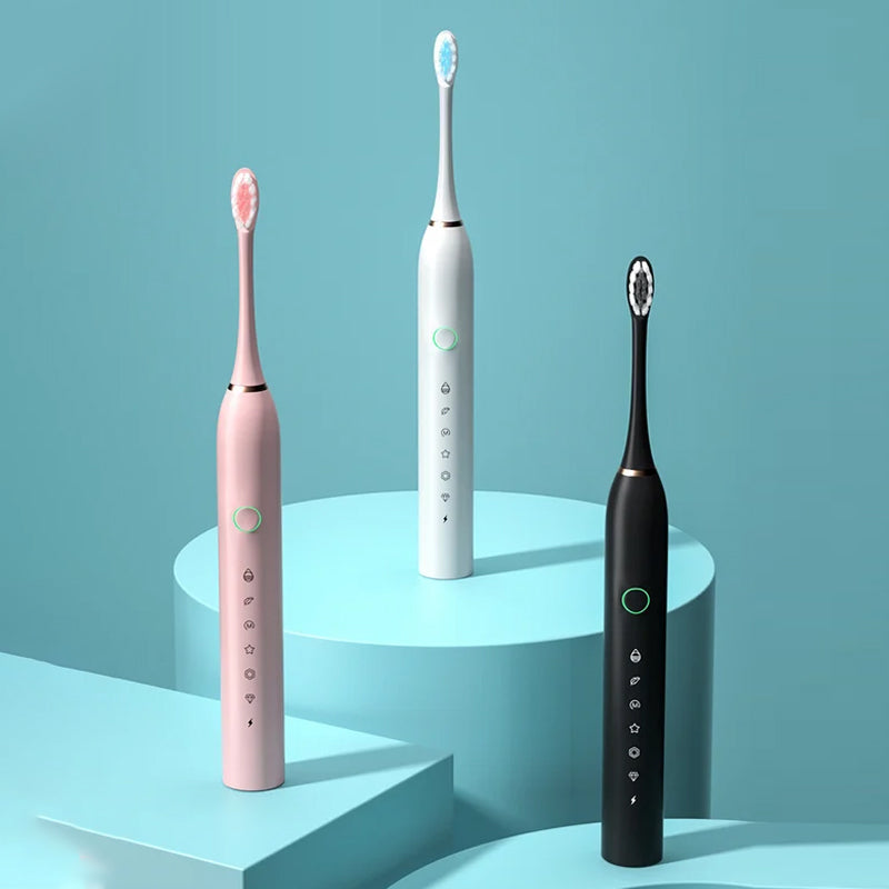 Emeja | Sonic Elektrische Tandenborstel | 6 Modi & IPX7 Waterdicht | Wit, Zwart, Roze
